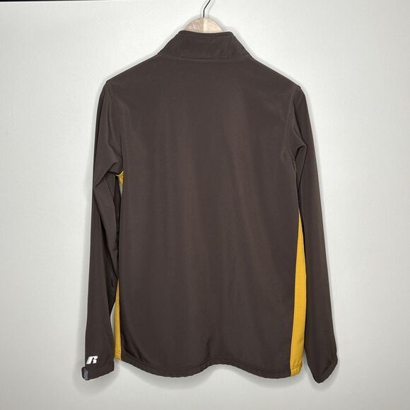 Wyoming Cowboys Russell Jacket Mens Small Brown Gold Full Zip Fleece Lined - Picture 9 of 11